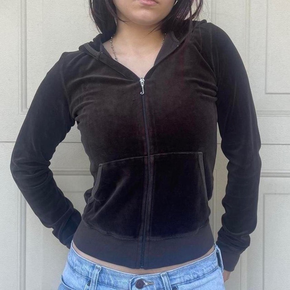 Dark Brown Grey Vintage Juicy Couture Hoodie